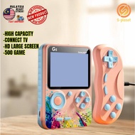 G5  HD Dual Screen Macaron Handheld Game Console Contra Mini Arcade 500 Game Charging Portable Game 