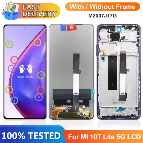 Mi 10T Lite 5G Screen With 10 Touch Points, for Xiaomi Mi 10T Lite 5G M2007J17G LCD Display Touch Sc