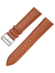 1入組棕色時尚PU聚氨酯錶帶20/22mm,適用於三星/華為手錶