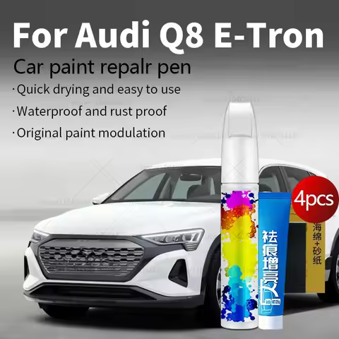 Car Paint Repair Pen For 2018-2025 AUDI Q8 E-Tron Paint Scratch Repair Accessories 4PCS Gray LX7G Wh