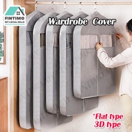 【MY】Clothes Dust Cover Wardrobe Garment Coat Bag Hanging Sarung Baju Gantung Dustproof Cloth Cover D