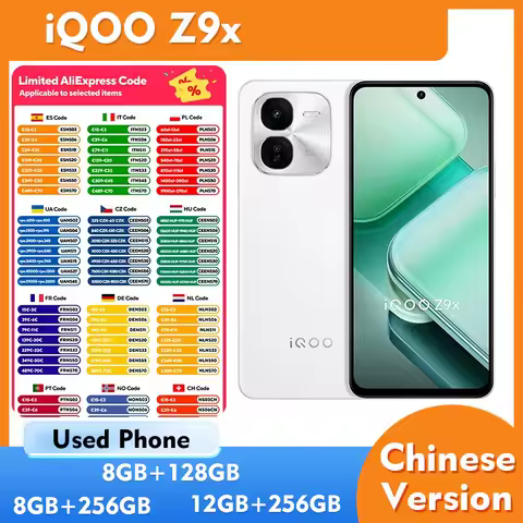 iQOO z9 x z9x 5G 8GB 12GB RAM 128GB 256GB ROM SmartPhone Android 6.72inch 6000MAH Used phone