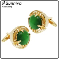 Elegant Green Opal  Mens Business Wedding  Shirt Cufflinks