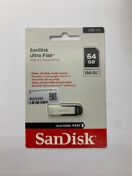 Sandisk 64GB 全新原裝香港行貨 Ultra Flair Flash Drive USB3.0 R:150MB SDCZ73-64G-G46