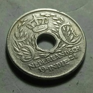 Uang koin kuno nederlandsch Indie 5 cent tahun 1921 wilhelmina tp1694
