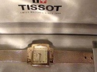 天梭 TISSOT全錶18K金 方型女錶