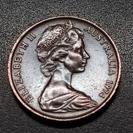 QE II Filled Lizard 2 Cent 1974