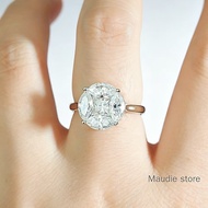 8ct Face Illusion Full Real Moissanite Diamond Ring 2.8ct 100% Flawless All Stone Pass Diamont Test 