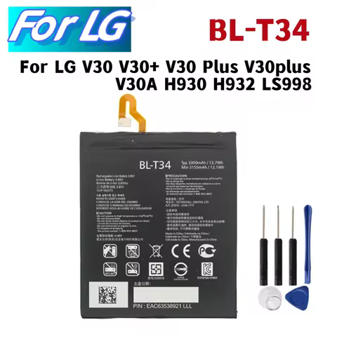 BL-T34 Mobile Phone Battery For LG V30 V30+ V30 Plus V30plus V30A H930 H932 LS998 BL T34 Bateria 315
