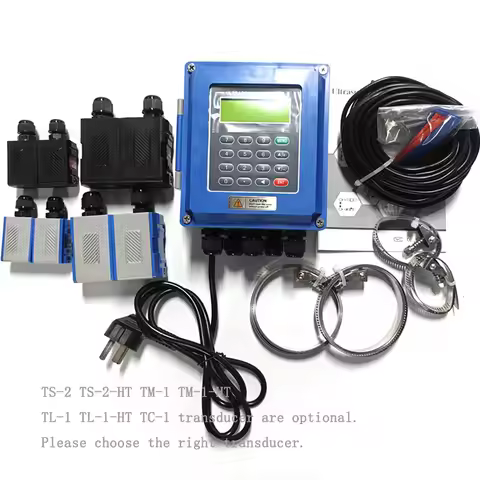 100% Original TUF-2000B DN15-6000mm TS-2 TM1- TL-1 Transducer Wall-Mounted Liquid Water Flow Meter F