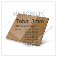 Acrylic Pieces 10x10cm, 10x20cm, 20x20cm, 25x25cm 3mm Thickness Acrylic/