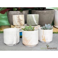  Colorful Marble Design Ceramic Flower Plant Pot Pasu Bunga 大理石陶瓷花盆