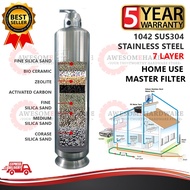 (7 LAYER) 1042 SUS304 STAINLESS STEEL OUTDOOR MASTER WATER FILTER SAND FILTER WITH ACTIVATED CARBON ZEOLITE FILTER BATU