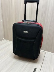 黑色紅色牛津佈面行李箱(約19吋）