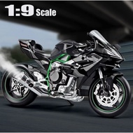 Spray Water Diecast 1:9 Kawasaki Ninja H2 H2R Diecast Motorcycle Model Alloy Superbike Collectible D