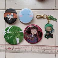 襟章掛件海賊王索隆舊貨中古動漫吊牌亞加力膠牌 雙面印刷多款柯南赤井平次和葉大小型襟章直徑轉生成史萊姆冰上的尤里動畫漫畫動漫週邊周邊同人扭蛋匙扣收藏品二次元兒童學生玩具 Detective Conan 