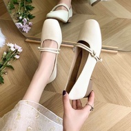 Ladies Flat Shoes OL casual Low Heel Shallow Rough Heel Shoes