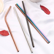 SWEET BABY 1pc Colorful Metal Stainless Steel Drinking Straw Drinks