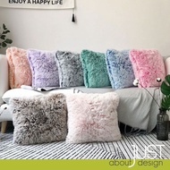 45cm Fluffy Throw Pillow Cushion Cover Kusyen Sarung Bantal Berbulu Bulu Pillow Case Pillowcase Sofa Square Cover 沙发枕头套