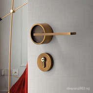 [100%authentic]Door Lock Indoor Bedroom Room Door Lock Mute Magnetic Door Handle Split Lock Antique Bronze Household Timber Door Lock