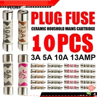 PEONY 10Pcs Replace Ceramic Fuse Electrical Accessories BS1362 Quick Fast Blow Mains Plug New 3-13A 