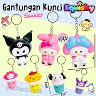 GANTUNGAN Squishy Keychain Melo Kuro Pompom Morol