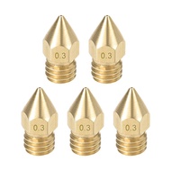 XYWHPGV 5個の3Dプリンターノズル、真ちゅうMK8ノズル0.3mm、1.75mm Makerbot Creality CR-10 ANET A8 CR-10 M63Dプリンター用押出機プリント