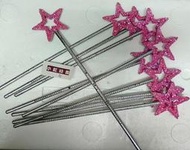 小紅瓦屋,全新久放粉紅色星星造型仙女棒魔棒仙杖長37公分(萬聖節道具服裝扮)
