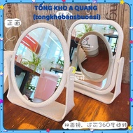 Desktop makeup mirror - low current portable mirror with 2 sides that rotates 360 degrees - BARRY MA