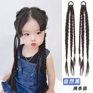 2PCS Kids Wig Twist Braids Hair Extension rambut palsu budak Black Brown Hair Rope Mainan Budak Lela