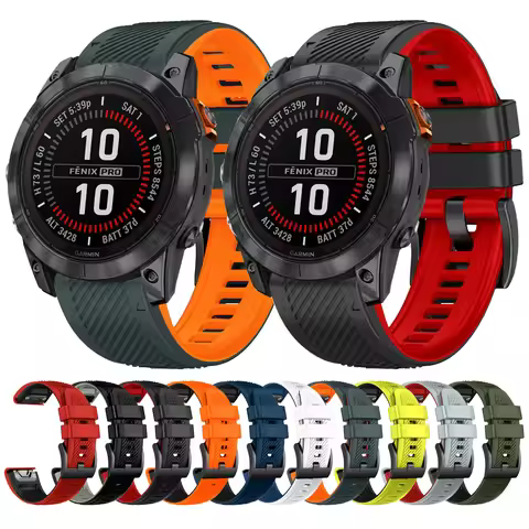 QuickFit 22mm 26mm Silicone Watch Band For Garmin Fenix E 8 5 5X 6X 7 7X/Epix Pro Gen 2 TACTIX/Mk2 M