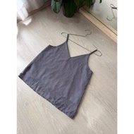 [Second Hand] V-Neck Camisole Chiffon Gazebo Gray Single Line