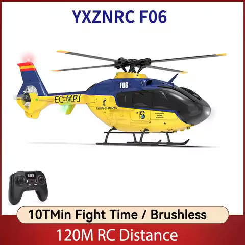 YXZNRC F06 EC135 2.4G 6CH 6 Axis Gyroscope RC Helicopter Model 1:36 Scale RTF Direct Drive Dual Brus