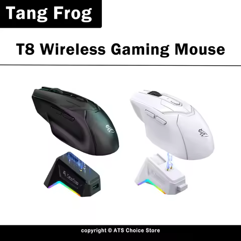Tang Frog T8 Wireless Gaming Mouse PAW3311 24000 DPI Tri-Mode Bluetooth 2.4G Wired RGB Charging Dock