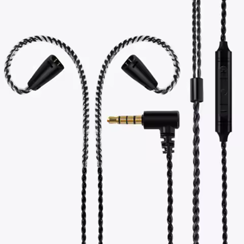 L Elbow Audio Cable for SE215 IE80S A2DC LS70 IM50 Headphone Upgrate Cable 0.78 2pin for 04 Gray Jau