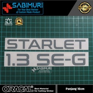 Cutting Sticker Stiker Bagasi Toyota Starlet - 1.3 SEG