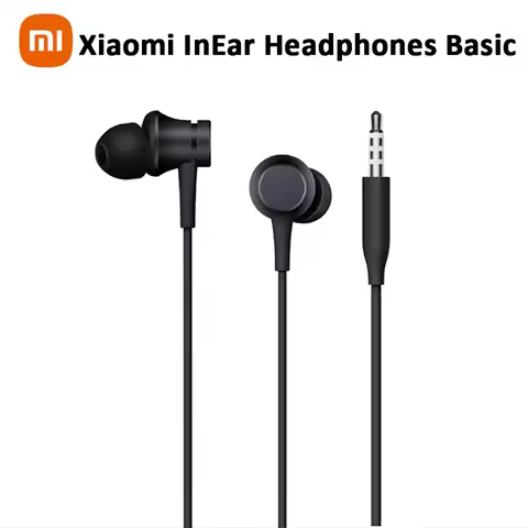 Original Xiaomi InEar Headphones Basic Stereo Eaphone with Mic Earbud Headset for iPhone 8 7 Plus Sa