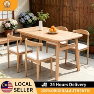 【Linora】4/6/8 Seater Outdoor Dining Table Solid Wood Table Sturdy Meja Makan Nordic Style Coffee Tab