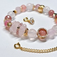 【客製】粉色限定 l 粉晶小熊。櫻花雨。粉晶。草莓晶