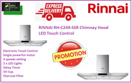 RINNAI RH-C249-SSR Chimney Hood LED Touch Control / FREE EXPRESS DELIVERY