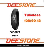 ยางนอกมอเตอร์ไซค์ แบบไม่ใช้ยางใน เบอร์ 100/90-12 D805 Tubeless