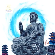 Tượng phật A Di Đà sơn giả đá cao 18cm - Trang trí tiểu cảnh bán cạn bể cá terrarium (TP12)