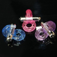 Arnab Tetap Cock Ring tiga penggetar klitoris Urut melancap Menggetar kelewatan cocking Mainan seks 