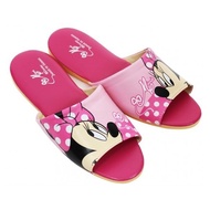 Minnie Leather Indoor Slippers Made In Taiwan Anti-Slip Easy To Wear 26CM Girls Home Cartoon