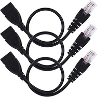 3pcs USB to RJ45 Ethernet Adapter Cable, 30cm/11.81in USB Female to RJ45 Male Converter PVC & Copper