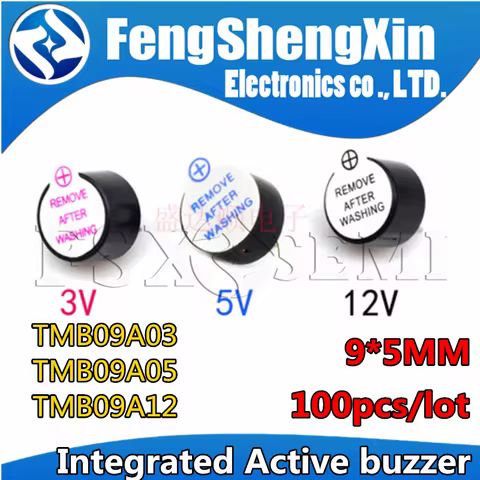 100pcs/lot TMB09A03 3V TMB09A05 5V TMB09A12 12V Integrated Active buzzer sound 9*5mm
