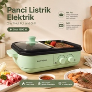 TAFFHOME Electric Hotpot BBQ Grill 2in1 Non Stick 1300W - DYG-05