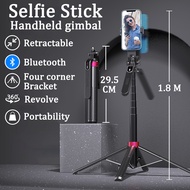 P185 Gimbal 1.8m Wireless Selfie Stick Bluetooth Portable Tripod Stand Foldable Monopod for Gopro Ac