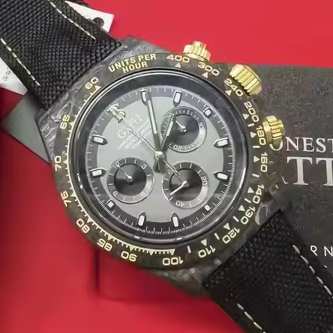 BONEST GATTI Men Chronograph Watch 39mm Automatic Mechanical Wristwatch Carbon Fiber Case Waterproof