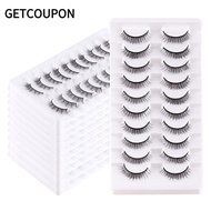 GETCOUPON 10 Pairs Manga Lashes Korean Faux Mink Lashes Natural Short Lashes
